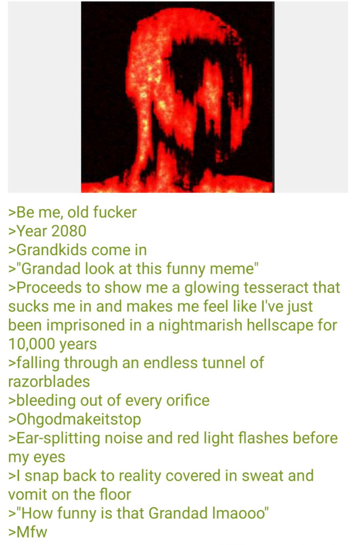 falling through an endless tunnel of razorblades greentext