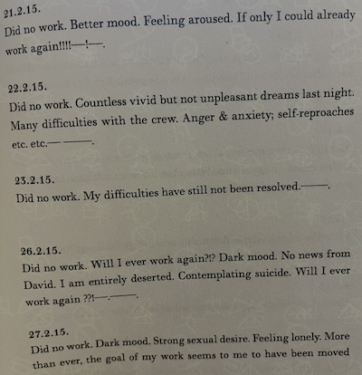 photo of some diary entries